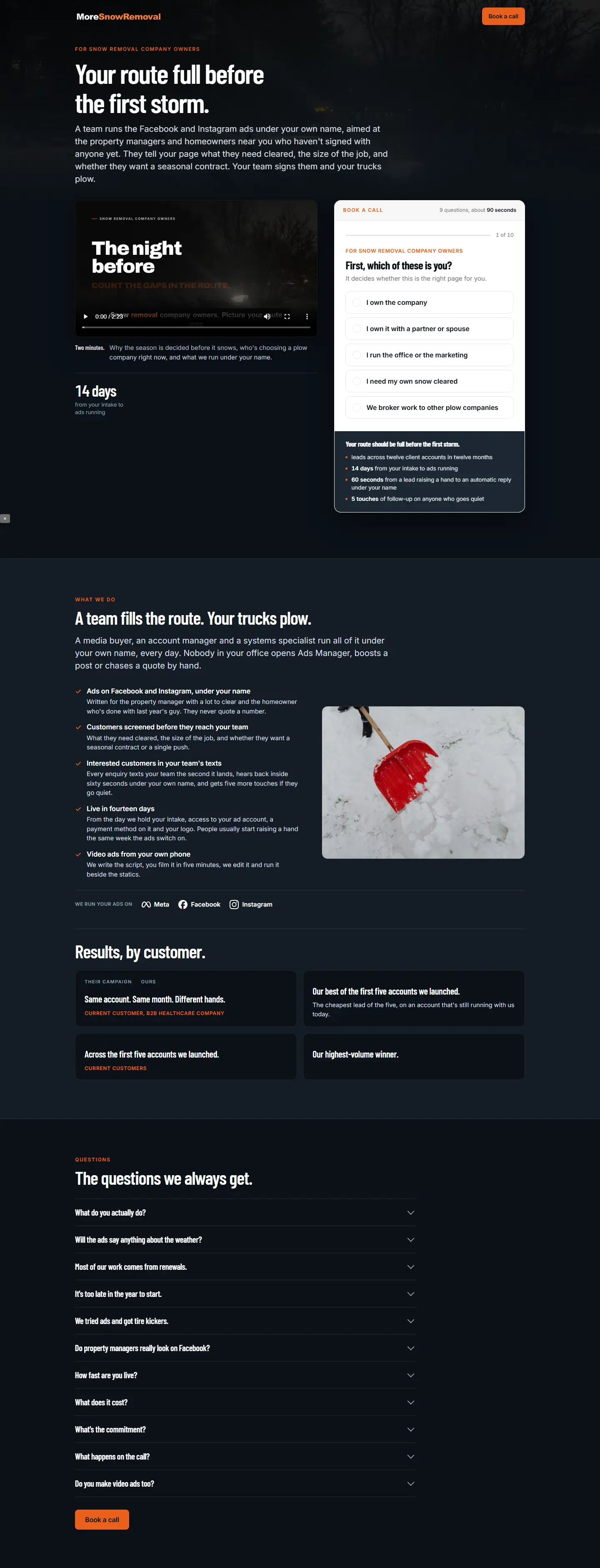 Snow removal on a desktop