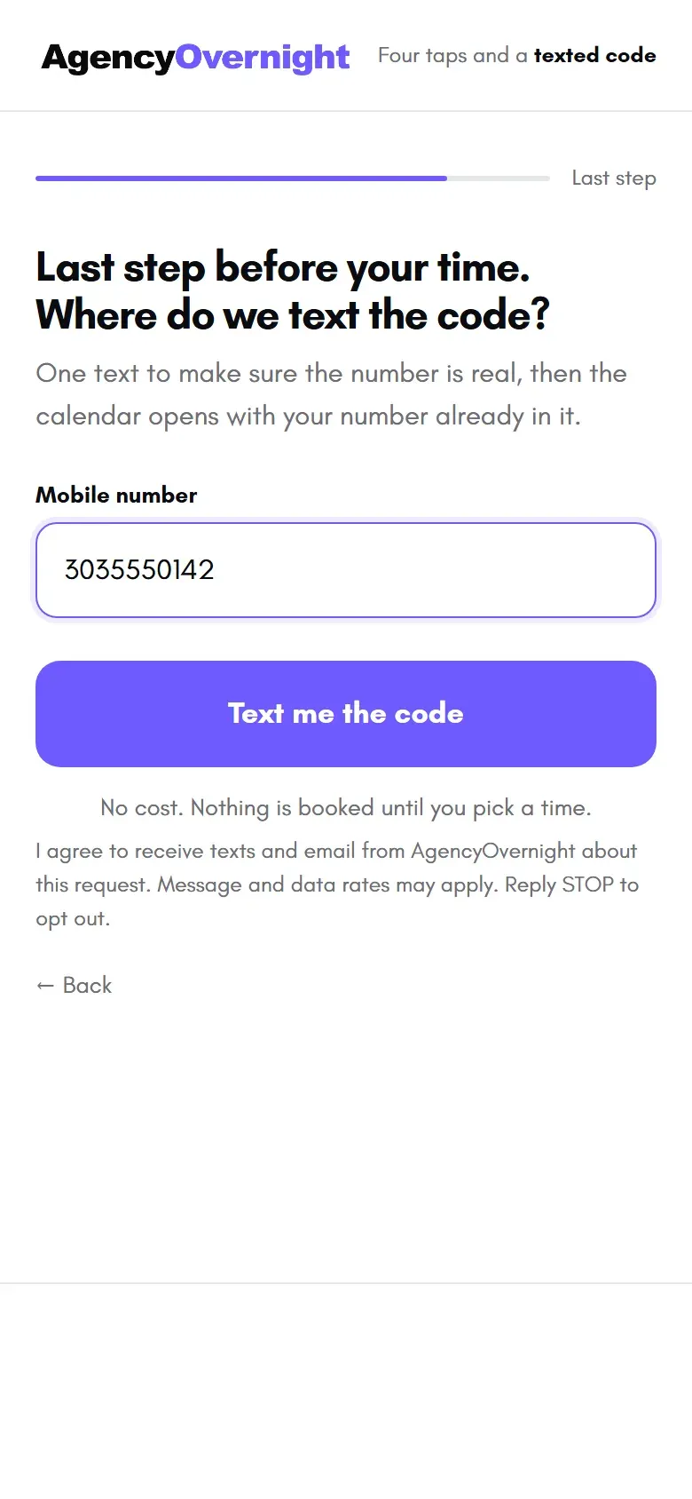 Name, email and phone