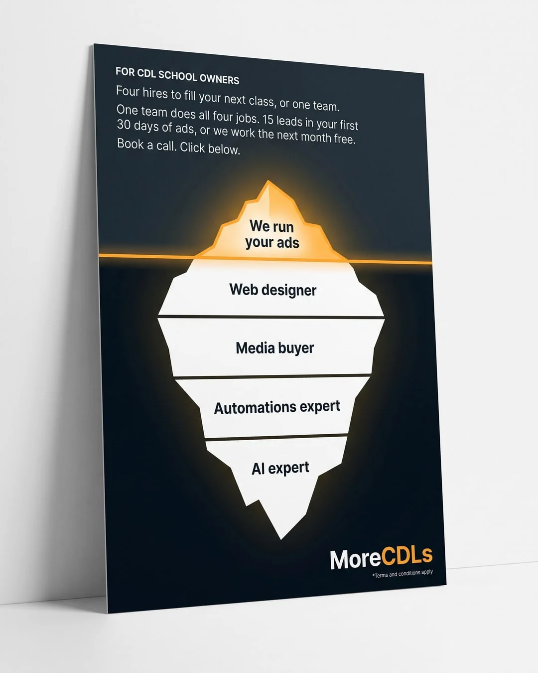 Static ad: CDL schools · iceberg