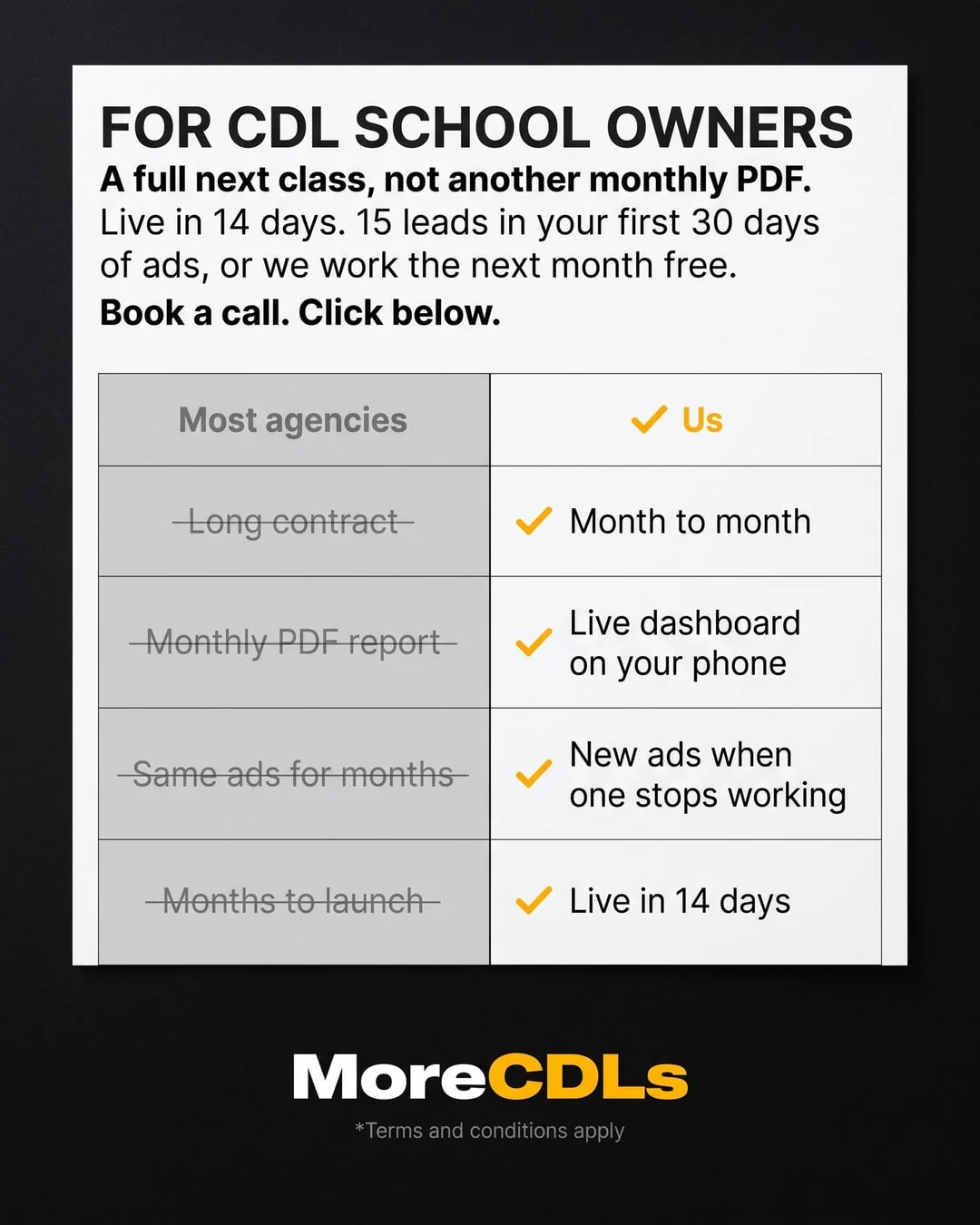 Static ad: CDL schools · us versus them