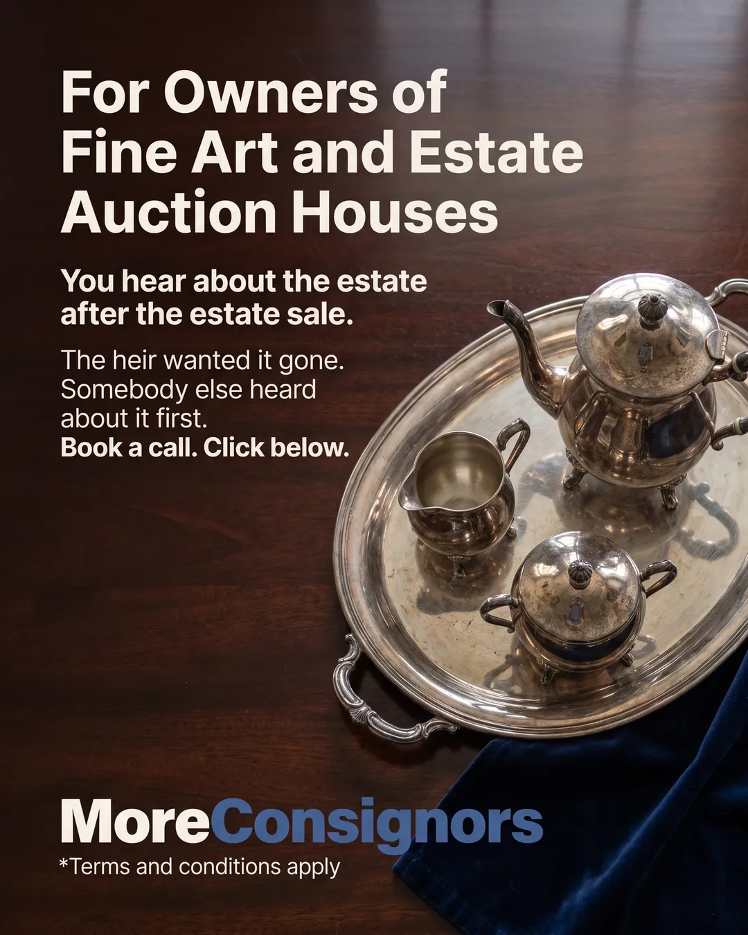 Static ad: Auction houses · pain point
