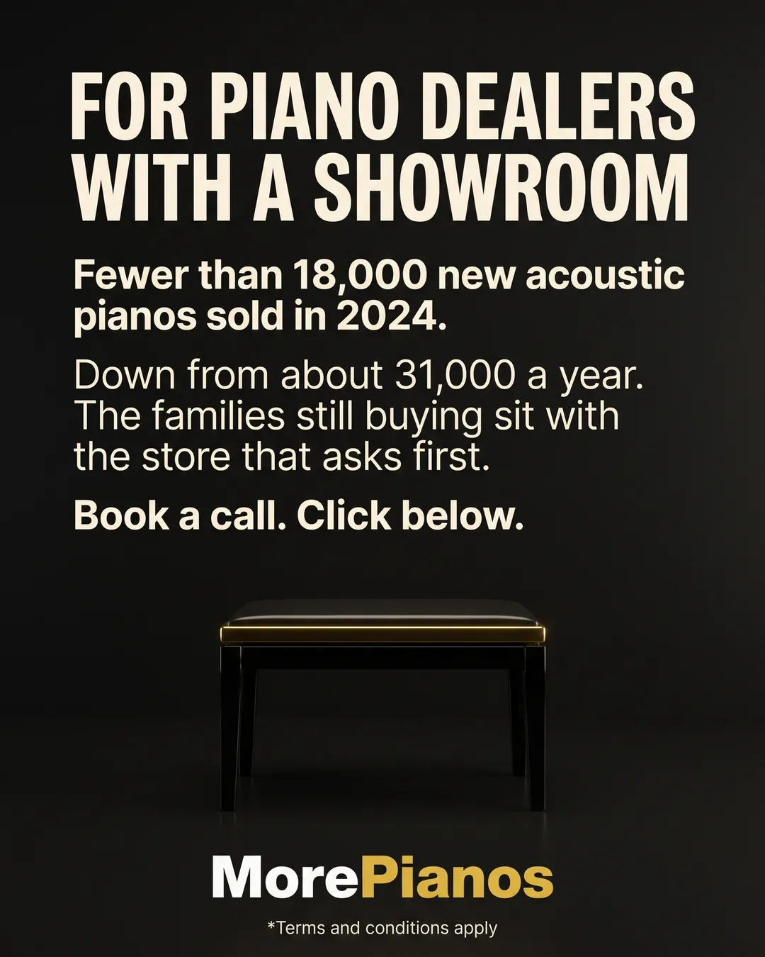 An ad from the piano-dealer funnel